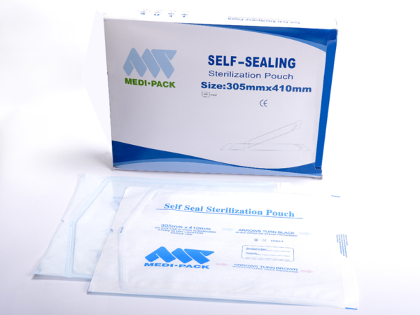 Sterilisationsbeutel, selbstklebend, mit Dampf und ETO Indikator, 305x410mm, 200 Stück pro Packung, MEDI-PACK